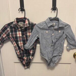 OshKosh B'gosh Plaid and Striped nine month, button up shirt great for parties